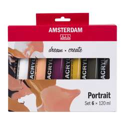 Talens AMSTERDAM All Acrylics Standard Series, 6 x 120 ml Portraitfarben-Set