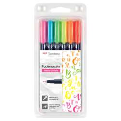 TOMBOW® Fudenosuke Brush Pen Neon, 6er-Set