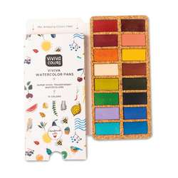 Set d´aquarelles en godet liège Viviva, Printemps