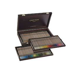 CARAN D'ACHE® Pastel Pencils Pastellstift, Holzkoffer mit 84 Farben