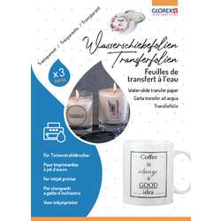 Feuille de transfert à l´eau GLOREX pour imprimante à jet d´encre
