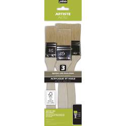 pébéo Spalterpinsel 3er-Set, weiße Synthetikborsten