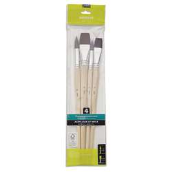 Set de 4 pinceaux en fibres synthétiques bruns en polyamide Pébéo