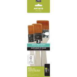 pébéo Spalterpinsel 3er-Set, goldene Taklon-Synthetikfasern