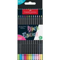 Crayons de couleur Black Edition FABER-CASTELL, fluo et pastel