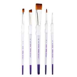 Royal & Langnickel Soft-Grip Synthetikpinsel, Rotmarderimitation, 5er-Set L