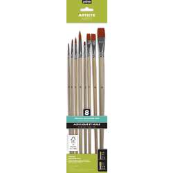 Lot de 8 pinceaux polyamide doré Pébéo