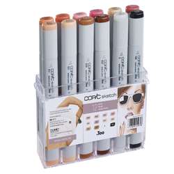 Assortiment de 12 marqueurs COPIC® sketch, couleurs portrait