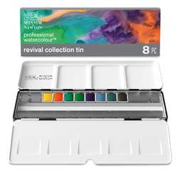 WINSOR & NEWTON™ Professional Watercolour™ Revival Collection Metallkasten – 8 halbe Näpfchen