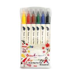 Etui de 6 feutres-pinceaux Brush Sign Pen Twin Pentel