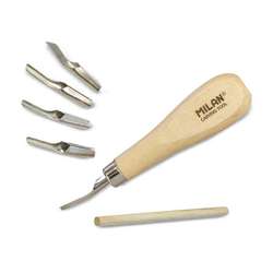 Set de 5 gouges pour gravure en relief Milan