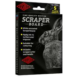 Paquet de 5 feuilles de carte à gratter blanche Essdee