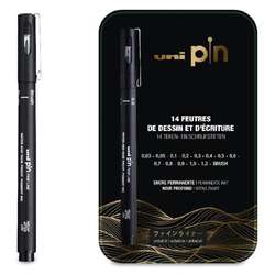 uni-ball uni pin Fineliner 14er Set im Metalletui