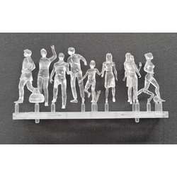 Hermoli Miniatur-Fußgängerfiguren 18er-Set, transparent