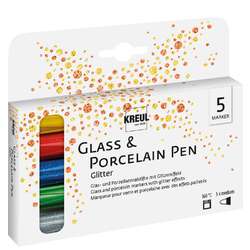 Set marqueurs pour verre et porcelaine effet pailleté Kreul
