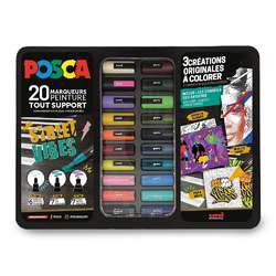 UNI POSCA STREET VIBES Paint Marker Set – 20 Marker in Metallbox