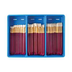 Coffret de 120 pinceaux scolaires ronds et plats en soies de porc blanches Royal Langnickel
