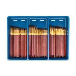 Coffret de 120 pinceaux scolaire ronds et plats en poiils naturels souples Royal Langnickel