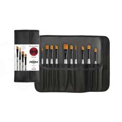 Trousse à rouler avec 10 pinceaux Prisma Borciani e Bonazzi