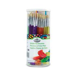 Boite cylindrique de 144 scolaires pinceaux plats soies de porc Royal Langnickel