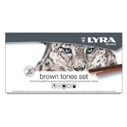 Coffret Polycrayons soft carrés nuances de bruns Lyra