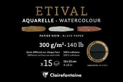 Clairefontaine ETIVAL Aquarellblock Noir, 15 Blatt