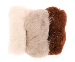 Laines assorties GLOREX, 3 x 10 g, mélange naturel