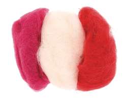 Laines assorties GLOREX, 3 x 10 g, mélange rouge