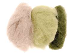 GLOREX Schafwolle Mischpackungen, 3 x 10 g, Grün-Mix