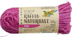 FOLIA Naturbast Raffia, 50 g, Pink