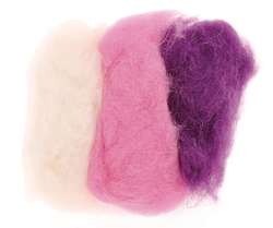 Laines assorties GLOREX, 3 x 10 g, mélange rose-violet