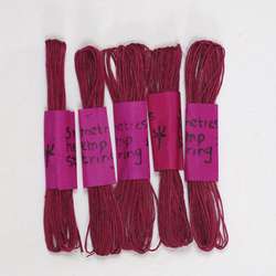 Ficelle de chanvre Khadi, plusieurs couleurs, 5 ficelles, Fuchsia