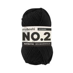 Laine myboshi N° 2, 50 g, 100 m, Noir