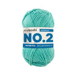 Laine myboshi N° 2, 50 g, 100 m, Bleu mer