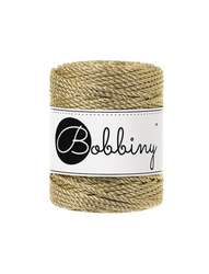 Bobbiny 3PLY Makramee Kordel, Metallic, 3 mm x 50 m, Gold