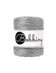 Corde pour macramé Bobbiny 3PLY, métallique, 3 mm x 50 m, Argent