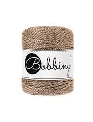 Corde pour macramé Bobbiny 3PLY, métallique, 3 mm x 50 m, Champagne