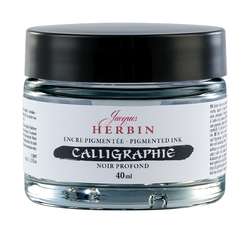 Encre calligraphie Jacques Herbin, 40 ml, Noir profond