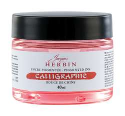 Encre calligraphie Jacques Herbin, 40 ml, Rouge de Chine