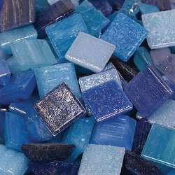 Joy - Mosaik Mosaiksteine, 10 x 10 mm x 4 mm, 200g, ca 290 Stück, Deluxe blau mix