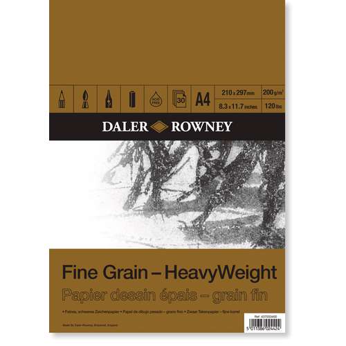 DALER-ROWNEY Bloc à dessin grain fin, 200 g/m² 