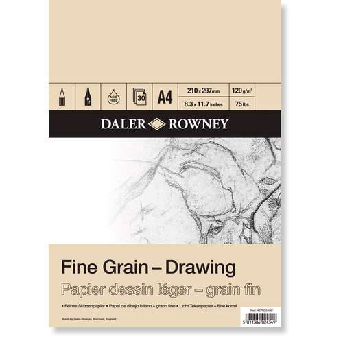 DALER-ROWNEY Bloc à dessin grain fin, 120 g/m² 