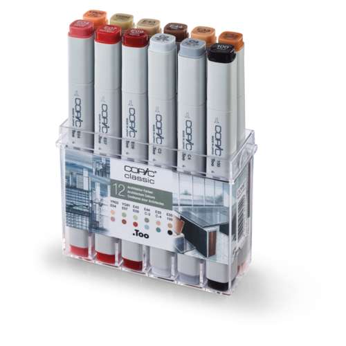 COPIC Classic Marker Frühlingsfarben-Set | 12 Stifte, Duale Spitze (breit/fein) – Nachfüllbare Profi-Marker Für Illustration & Design
