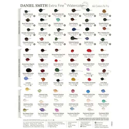 Échantillons de couleurs aquarelle DANIEL SMITH 