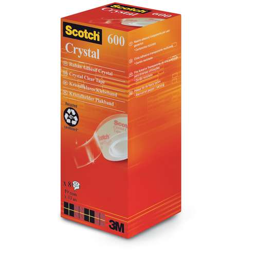 Lot de 8 rouleaux Crystal Clear 600 Scotch 