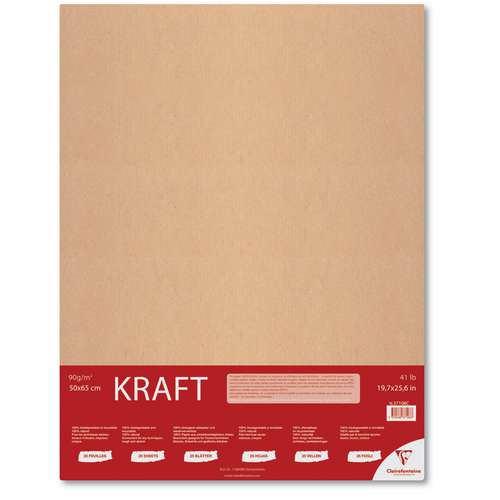 Papier à dessin Kraft brun CLAIREFONTAINE, nervuré