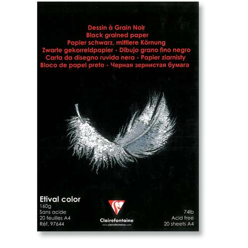 Clairefontaine ETIVAL COLOR® Zeichenblock Schwarz 