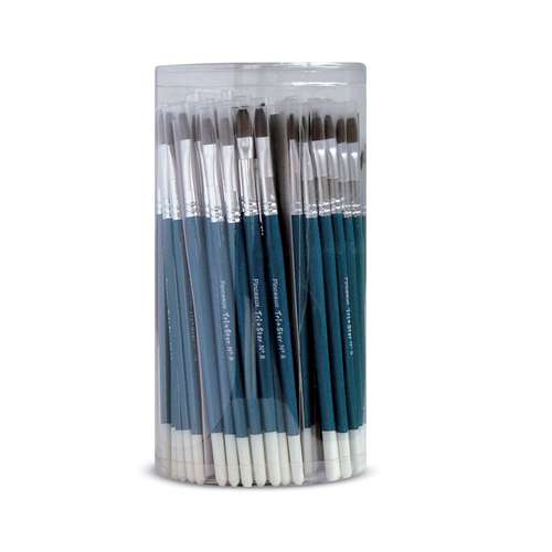 Pot de 144 pinceaux Tristar en poil de poney naturels 