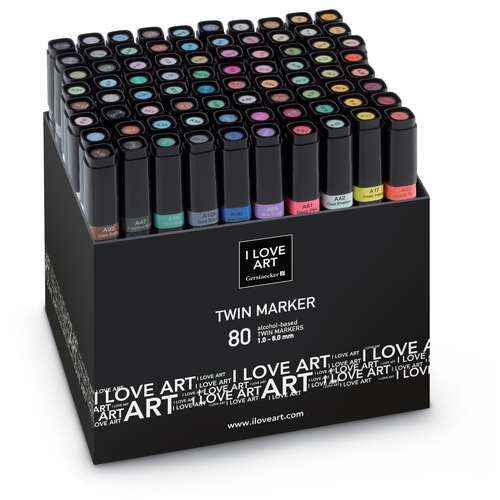 I LOVE ART Twin Marker 80er-Set 