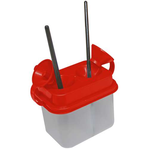 Double pot de nettoyage pour pinceaux Wonday, rouge 